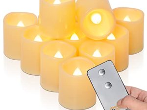 Homemory Bougies Votives Sans Flamme avec Télécommande