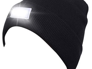 SnowCinda Bonnet/casquette tricoté unisexe à 5 LED