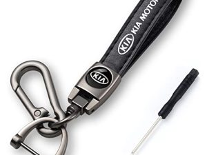 PRSLLA Porte-clés en cuir véritable noir de