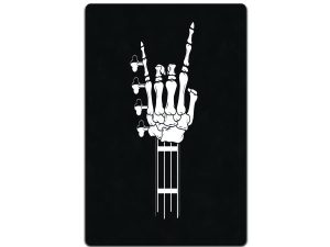 Guitar Skull Hand Black12 X 8 Metal