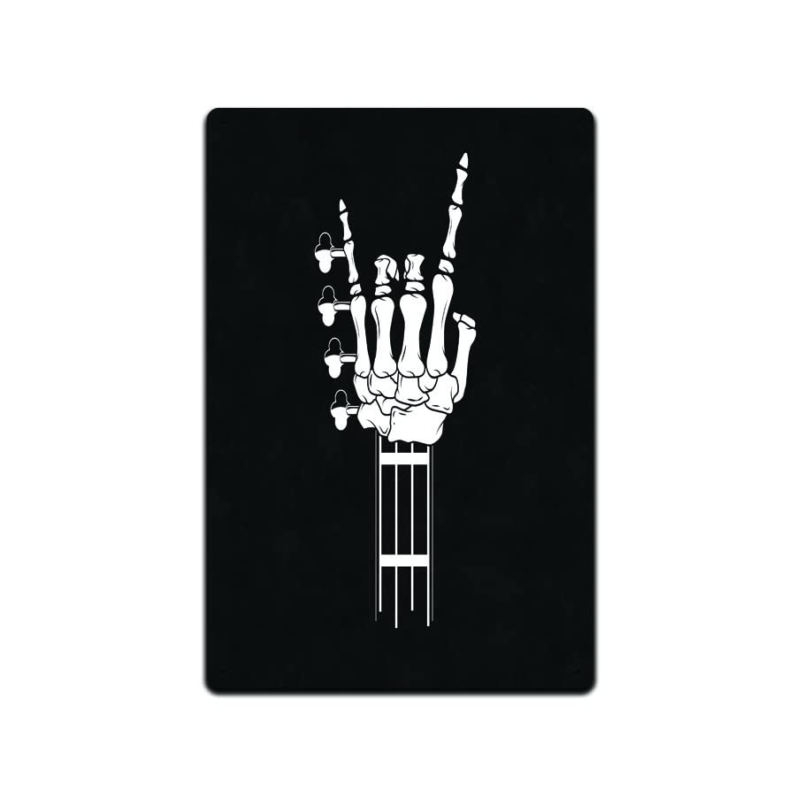 Guitar Skull Hand Black12 X 8 Metal