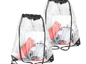 Lot de 2 sacs transparents avec cordon