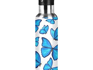 xigua 22 OZ Blue Butterflies Bouteille d'eau