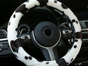 ALEMODR Couvre Volant Imprimé Vache en Peluche