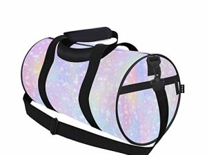 AOYEGO Pink Glitter Sports Duffle Bag Bright