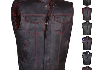 SOA Veste en cuir pour homme avec