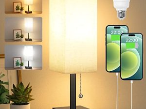 Lampe de table de chevet avec 3