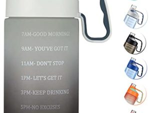 JINLIBUS Bouteille d'eau d'un demi-gallon avec marqueur