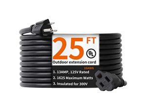 Rallonge extérieure de 25 pieds étanche noir