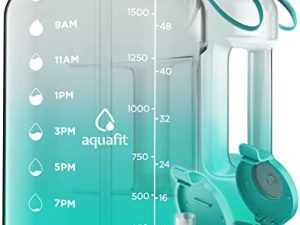 AQUAFIT Bouteille d'eau d'un demi-gallon avec temps