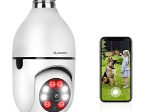Anakk Caméra de sécurité à ampoule 360°