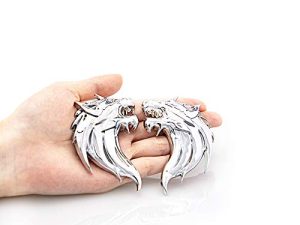 CARRUN 2pcs 3D tête de loup en