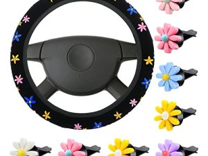 Ensemble d'accessoires de voiture de fleurs mignonnes
