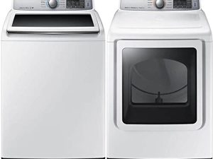 SAMSUNG WA50M7450WPR Paire laveuse/sécheuse vapeur à chargement