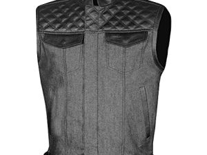 SOA Gilet de moto en cuir pour