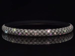 Housse de volant en cuir avec strass