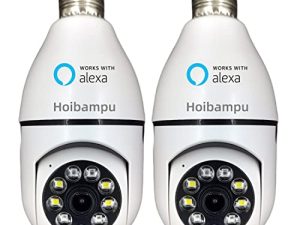 Hoibampu 2PCS 1080P WiFi Prise Ampoule Sécurité