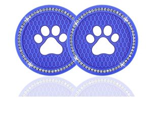 JUSTTOP 2PCS Bling Crystal Paw Car Cup