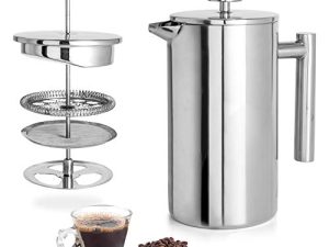 Mixpresso Cafetière à piston en acier inoxydable