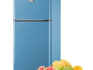 WANAI Réfrigérateur Compact 3.2 Cu.Ft Retro Double