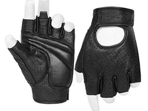 Gants de moto en cuir sans doigts