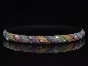 Housse de volant en cuir avec strass