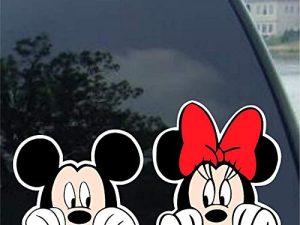 Autocollant Combo Mickey Mouse et Minnie Mouse