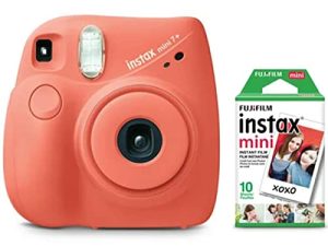 Ensemble FujiFilm Instax Mini 7+ corail clair