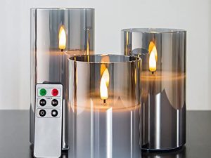 Eywamage Lot de 3 bougies sans flamme