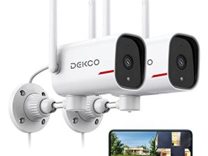 DEKCO Caméra de sécurité extérieure 1080p Pan