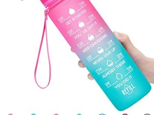MEITAGIE Bouteille d'eau de sport motivante étanche