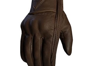 Gants de motard en cuir marron Street