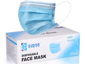 Bigox Masque Visage Jetable Earloop Bleu 50Pcs