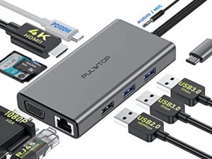 PULWTOP Adaptateur multiport 10 en 1 USB
