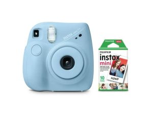 Ensemble FujiFilm Instax Mini 7+ bleu clair