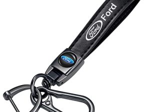 DEECAP Porte-clés de voiture en cuir véritable
