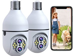 2pcs Caméras de sécurité sans fil à