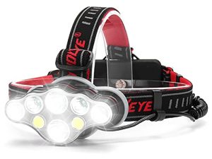 Victoper Lampe frontale rechargeable 8 LED 18