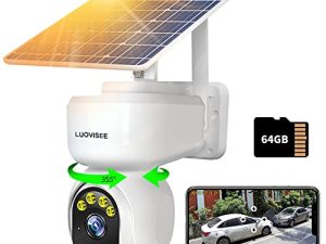 Luovisee Caméra Solaire Extérieure WiFi de Sécurité