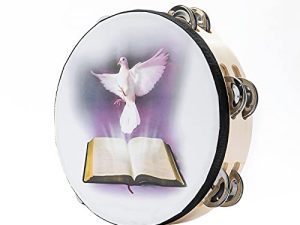 MUSFUNNY Tambourins 8 pouces Dove Bible Double