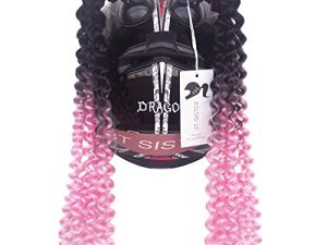 3T-SISTER Casque Pigtails Gradient Rampe Casque Bouclé