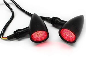 Noir Moto LED Clignotants Red Light Brake
