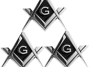 Lot de 3 emblèmes de voiture maçonniques