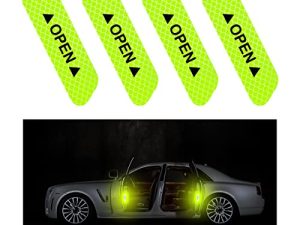 Lot de 4 autocollants réfléchissants d'avertissement d'ouverture