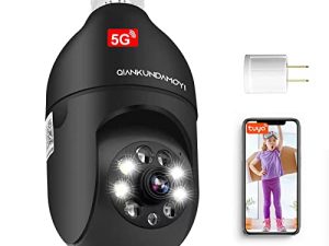 QIANKUNDAMOYI Ampoule Caméra de sécurité 5G Prise