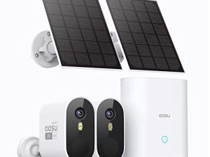 AOSU Caméras de sécurité solaires extérieures sans