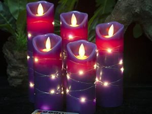 DANIP Bougie sans flamme LED violette avec