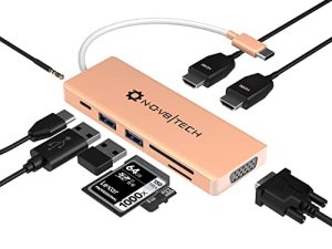 NOV8Tech Station d'Accueil Hub USB C Doré