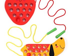 GEMEM Jouets de laçage en bois Jouets