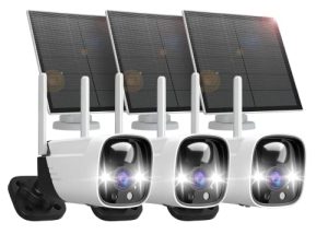 Lot de 3 caméras de sécurité solaires